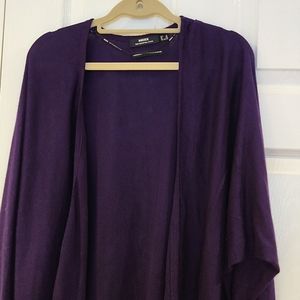Mexx metropolitan light sweater  dark purple long sleeve open to button size xL